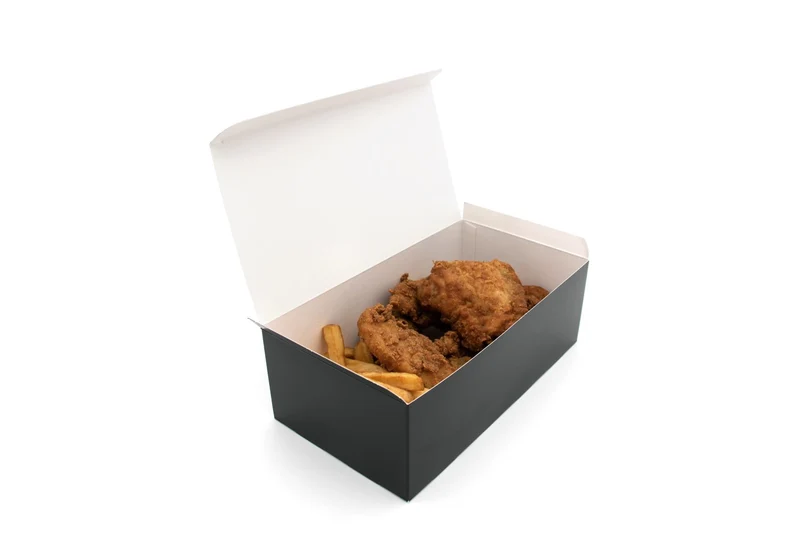 Paperboard Clamshell - 17.8 x 10.6 x 7 cm