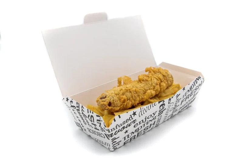 Paperboard Clamshell - 25.2 / 22 x 12.7 / 9.5 x 6 cm