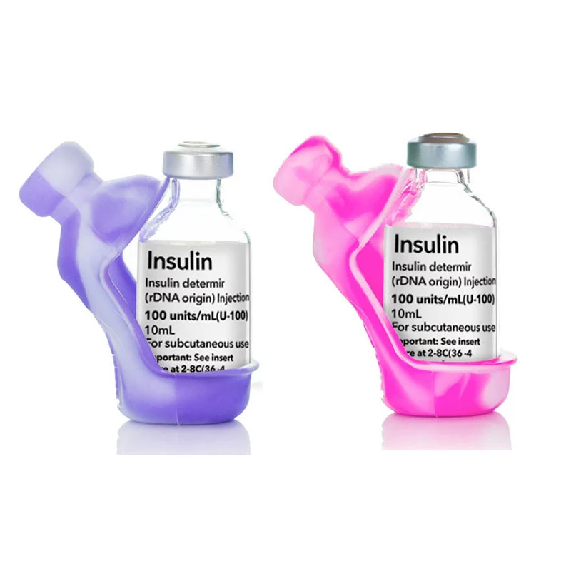 Étui de protection pour flacons Vial Safe, format court 10 ml, motif tie-dye rose et violet, lot de 2