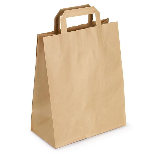 Kraft bags with flat handles