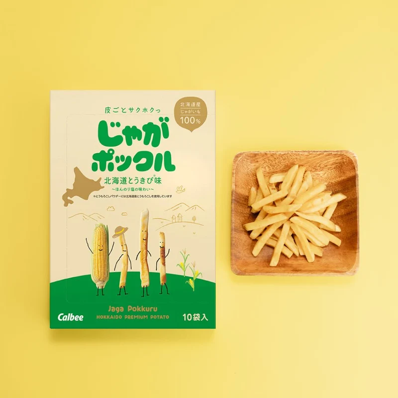 Calbee Jaga Pokkuru Hokkaido Corn Flavor 17g x 10 Bags