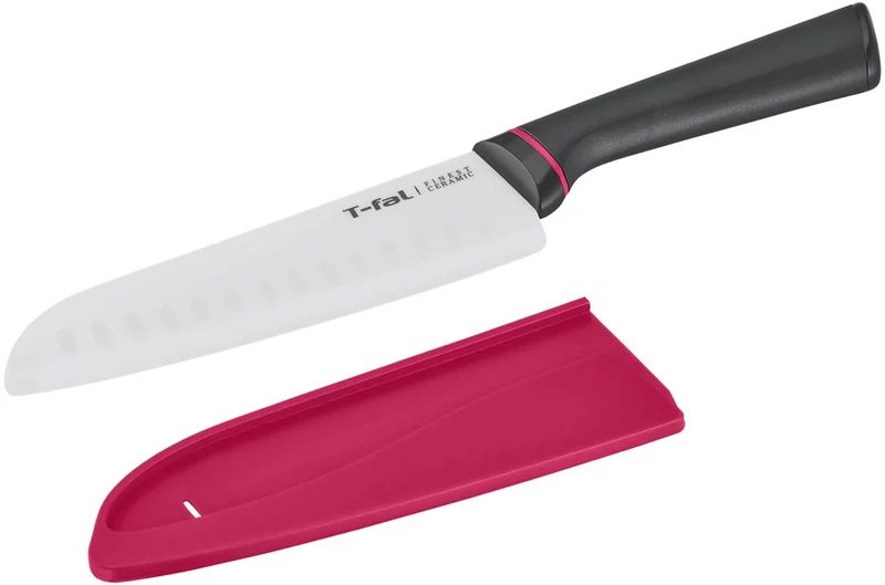T-fal Finest Ceramic Santoku Knife 16 5cm Stain & Odor Resistant Cover (K17905)