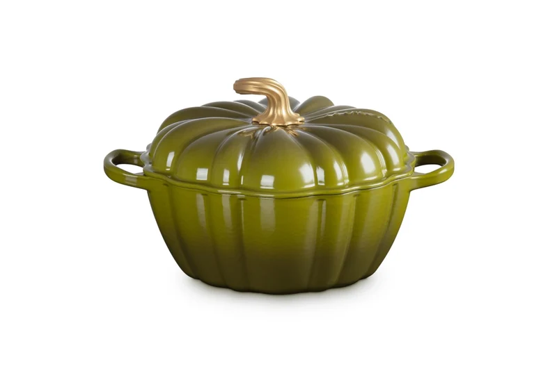 Le Creuset Signature 24cm Enameled Cast-Iron Pumpkin Cocotte Olive