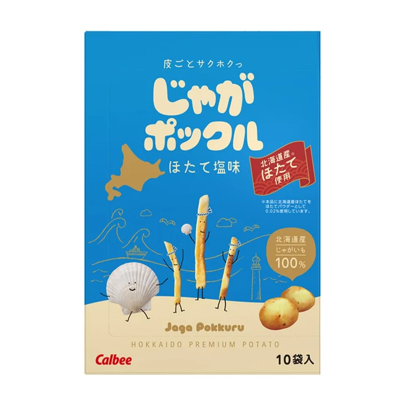 Calbee Jaga Pokkuru Hokkaido Scallop Salt Flavor 10 Bags JP035F