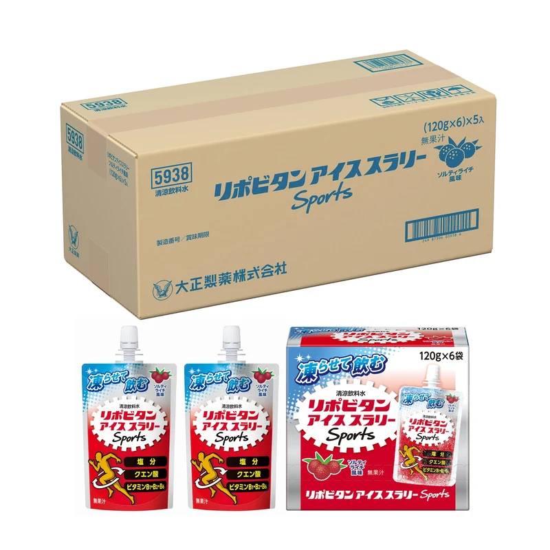 Taisho Lipovitan Ice Slurry Sports Salty Lychee Flavor Energy Drink 120g 30 Pack