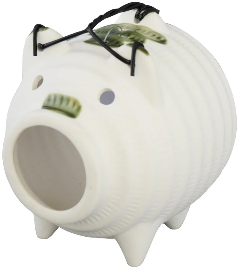 Bankoyaki Katori Senko Mini Mosquito Coil Holder Pig Design Stand White 08853 11cm