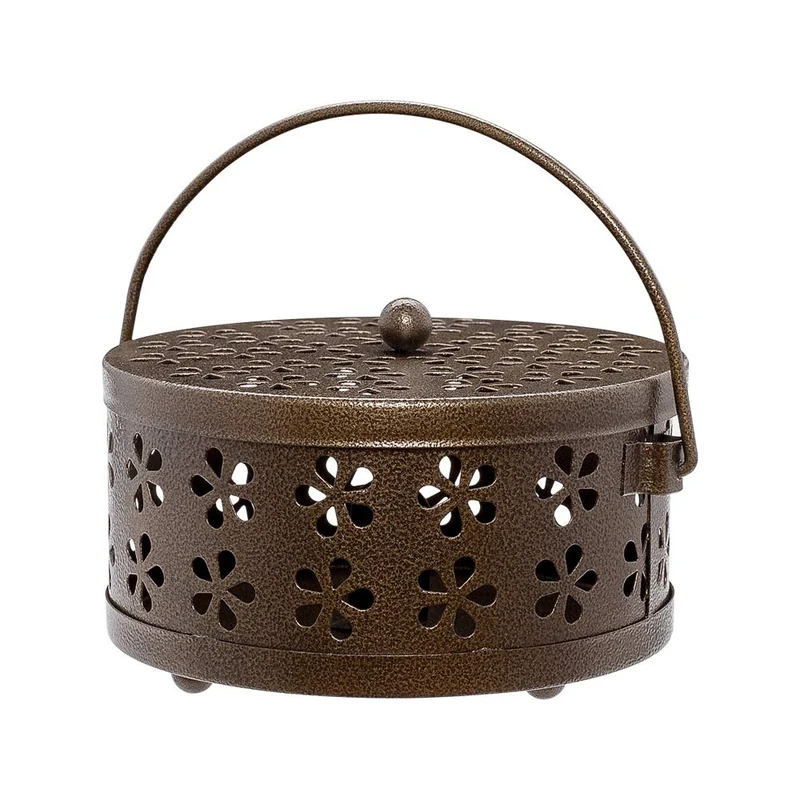 Hachibanya Katori Senko Mosquito Coil Holder Steel Portable Hanging Mosquito Repellent Bronze
