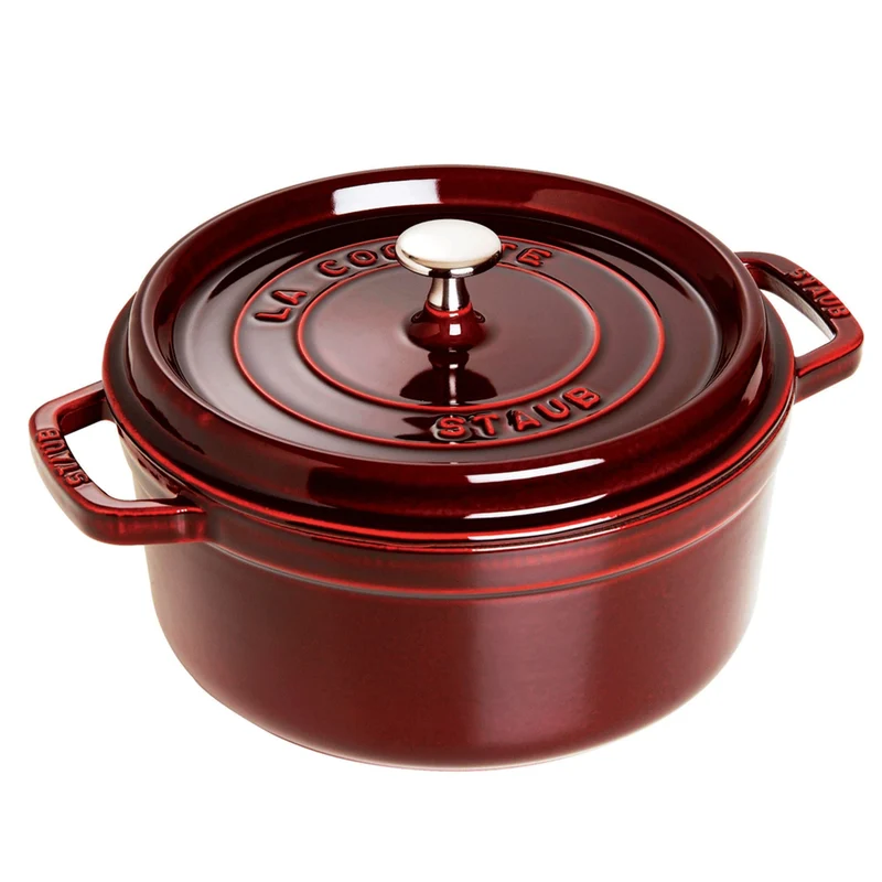 Staub Cast Iron Round Cocotte Model 1102687 Purple 5.5Qt