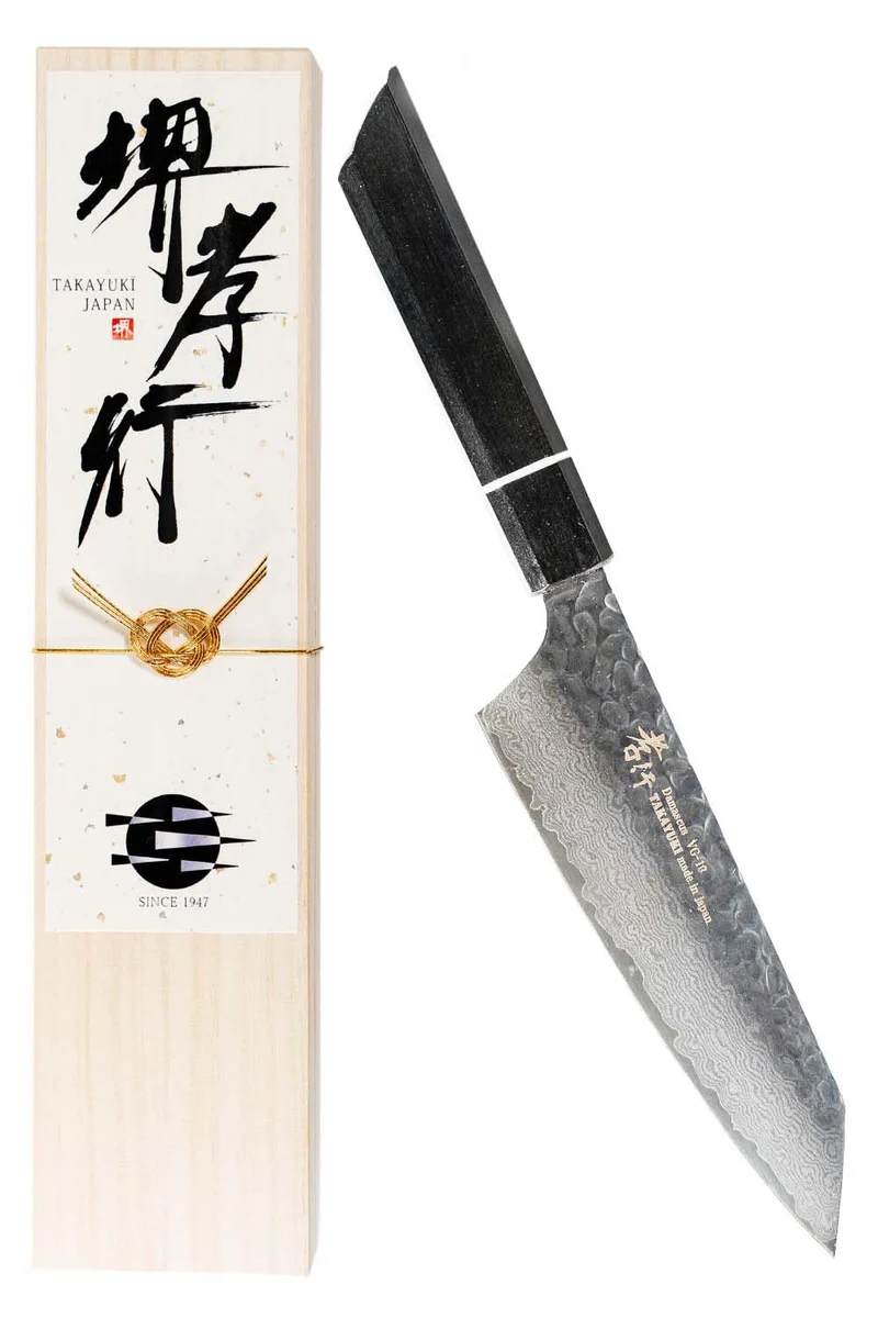 SAKAI Takayuki Senkoku Damascus Ken Shape Santoku Kitchen Knife 160mm V-kin10 vg10 made in Japan