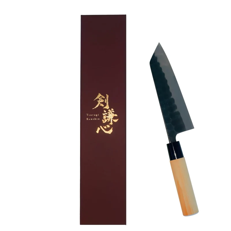 Tsurugi Kenshin 165mm Santoku knife White Paper No 2 Hammer Mitoku Bunting Knife