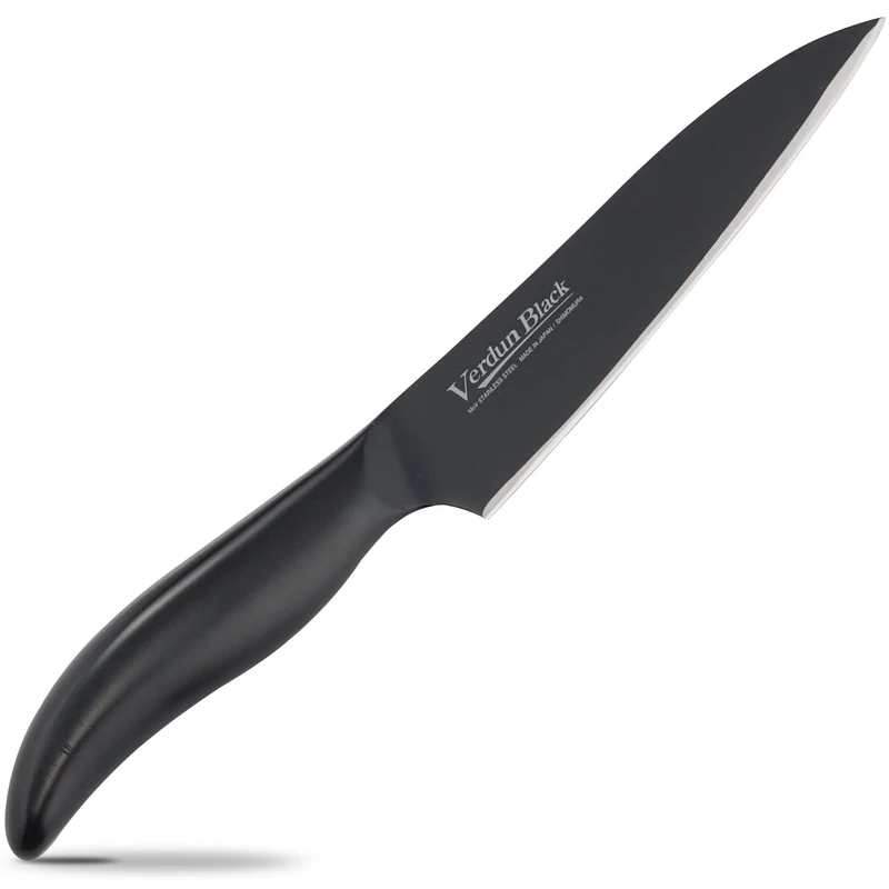 Shimomura Kogyo Black Petite Knife 125mm Molybdenum Steel Made in Japan