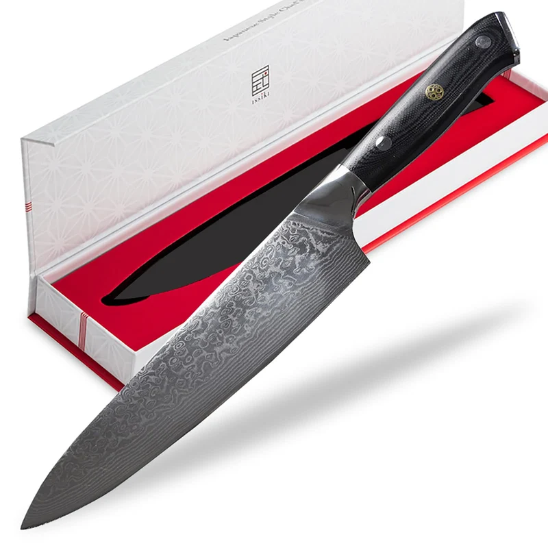 ISSIKI Gyuto knife Chef's knife V-gold No10 Damascus stainless steel 200mm