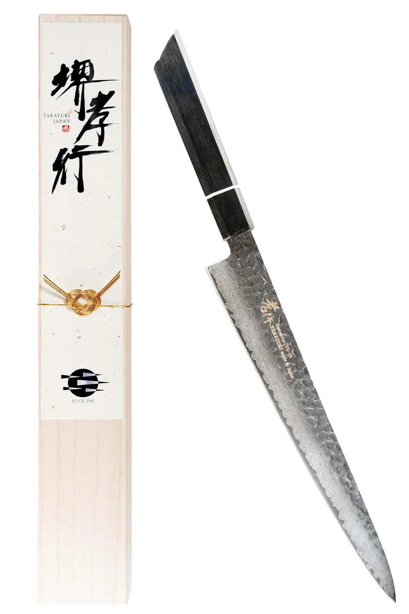 SAKAI Takayuki Senkuro Damascus Musubiki 240mm V-gold No.10 vg10 33-layer (Model No. s24003)