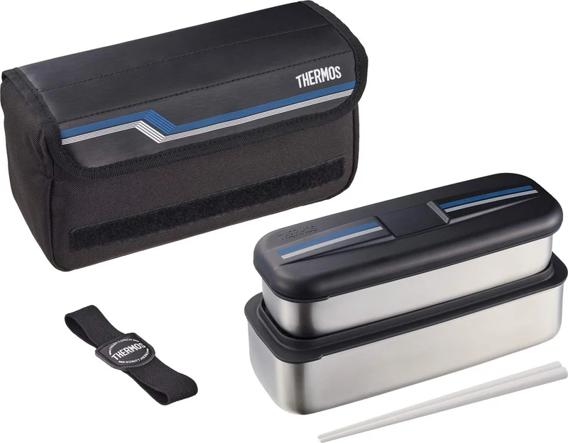 Thermos Lunch Box Stainless Steel Fresh Lunch Box 1100ml Black DSD-1104W L-BK