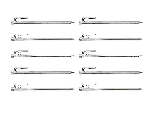 Snow Peak Peg 65th Anniversary Limited Chrome Solid Stake 20 (10 Pieces) Silver