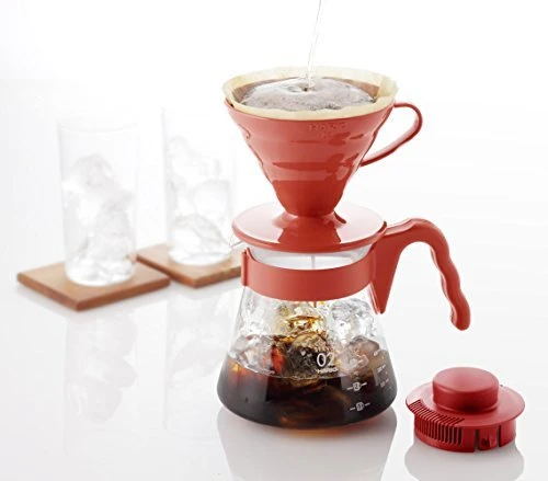 HARIO Coffee Server V60 02 Set Coffee Drip for 1~4 Cups Red VCSD-02R