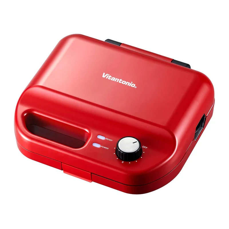 Vitantonio VWH-50-R Waffle & Hot Sandwich Bakers with 2 Baking Pans Red