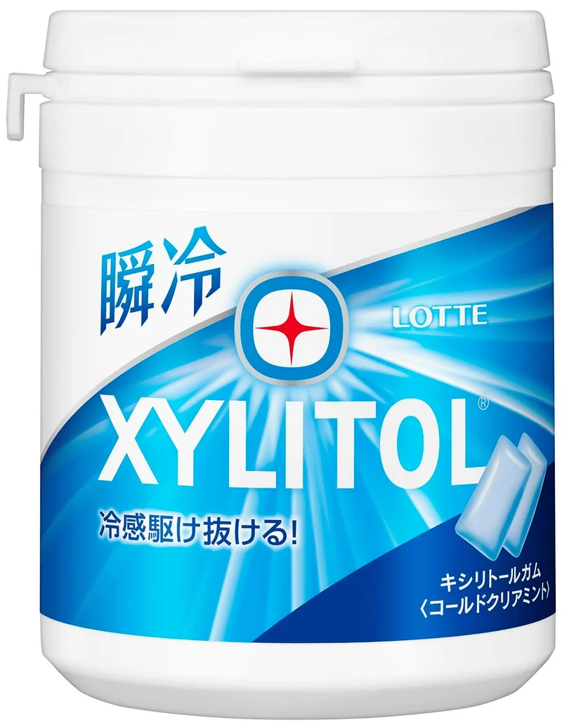 LOTTE XYLITOL Gum Instant Cold Clear Mint Family Bottle 143g