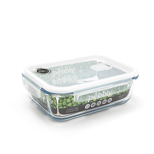 Boîte rectangulaire en verre 1,5 L Pebbly