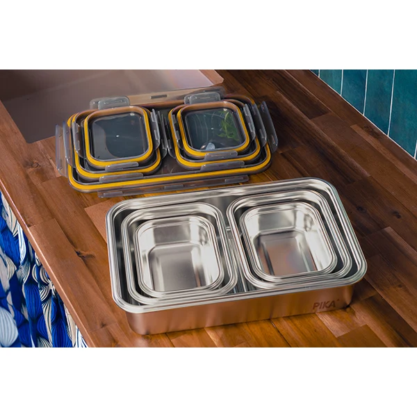 Set de 5 boîtes de conservation en inox Pika